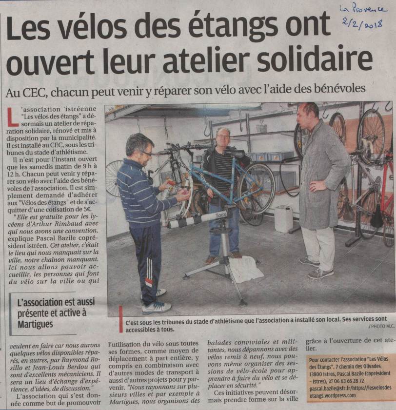 Article la provence atelier istres fev 2018